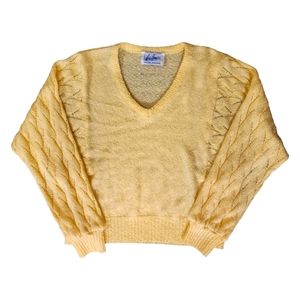 Vintage Yellow V-Neck Sweater
